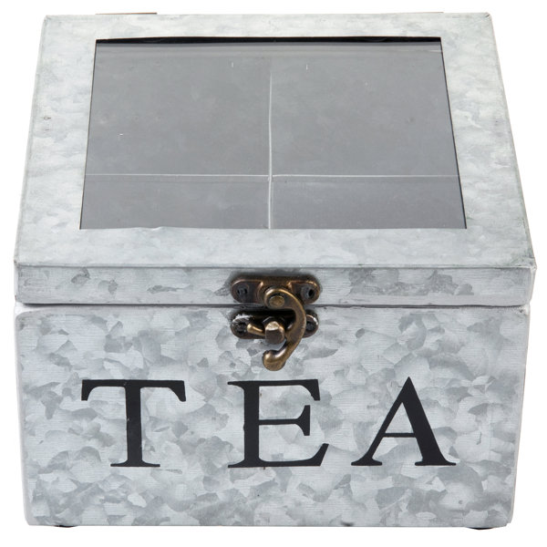 MyGift Galvanized Metal Tea Bag Holder Box Wayfair Canada